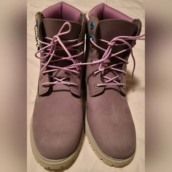 Timberland Ladies 6 Inch Grey And Purple Waterproof Boots Size UK 8 - Picture 3 of 11